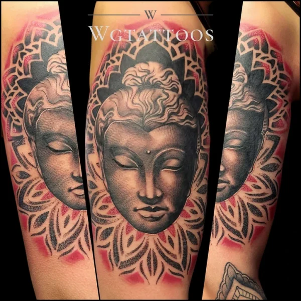 Linework tattoo by Wayne Goodwin