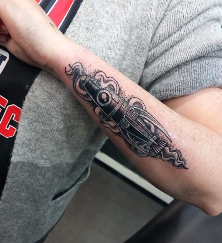 Black and grey tattoo by Leah Lillian