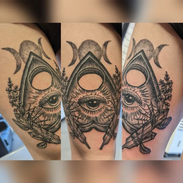 Linework tattoo by Em Louise