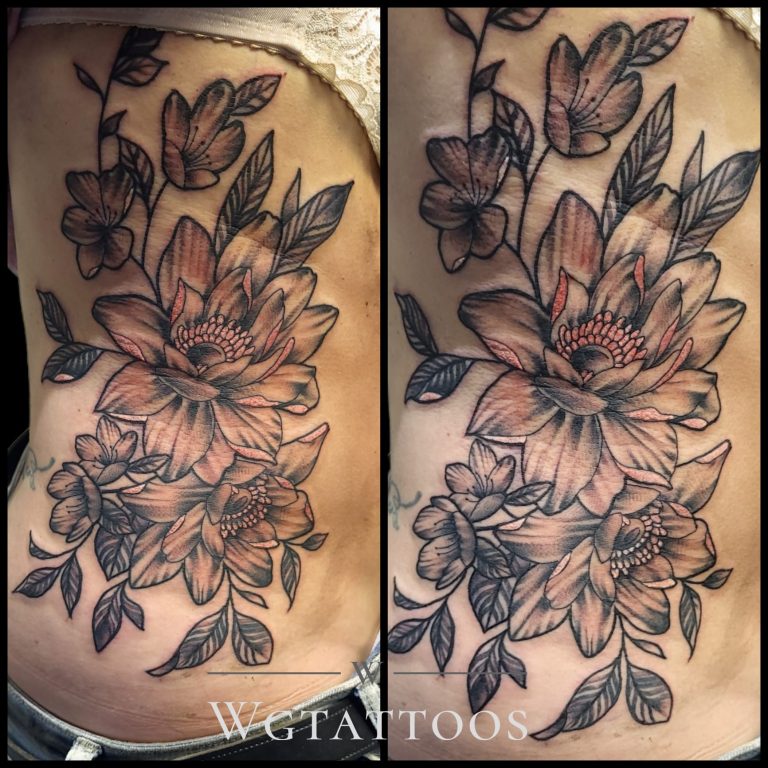 Linework tattoo by Wayne Goodwin