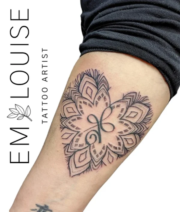 Linework tattoo by Em Louise