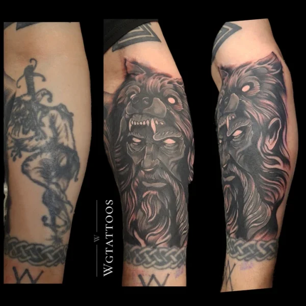 Cover-up tattoo by Wayne Goodwin