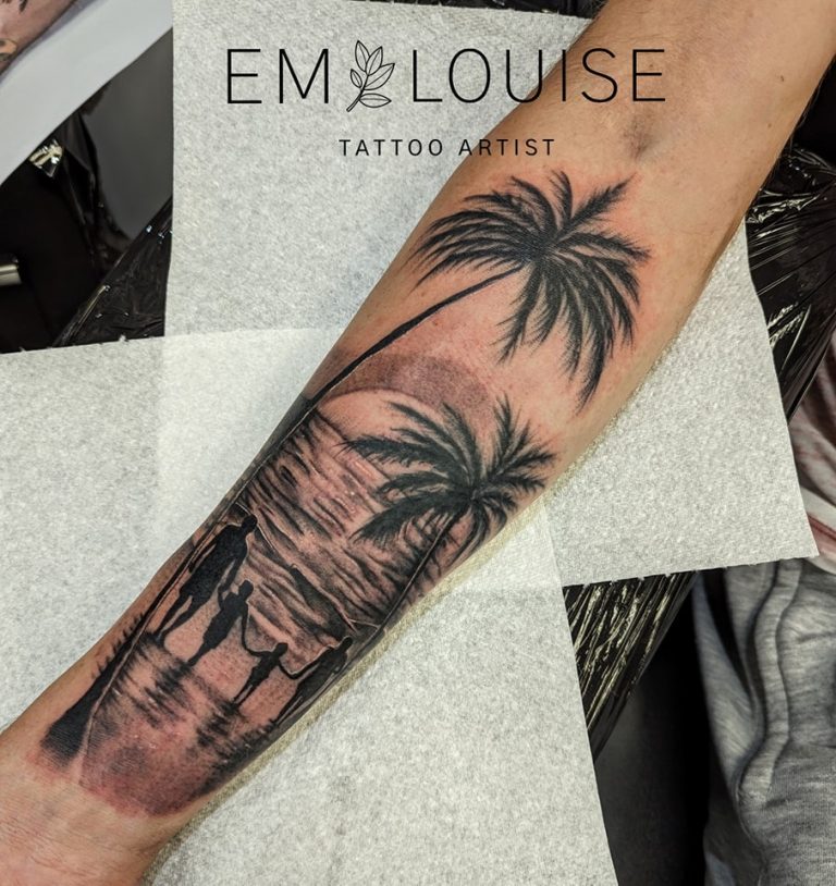 Black and grey tattoo by Em Louise