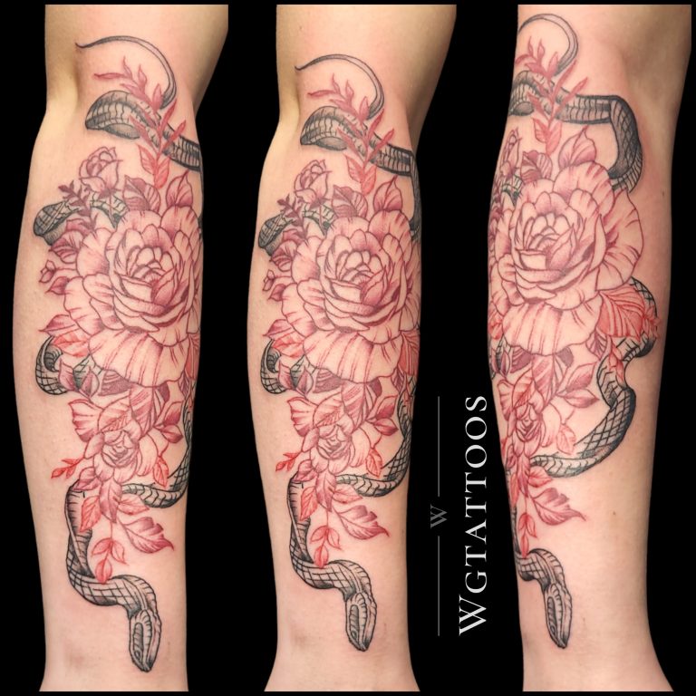 Linework tattoo by Wayne Goodwin