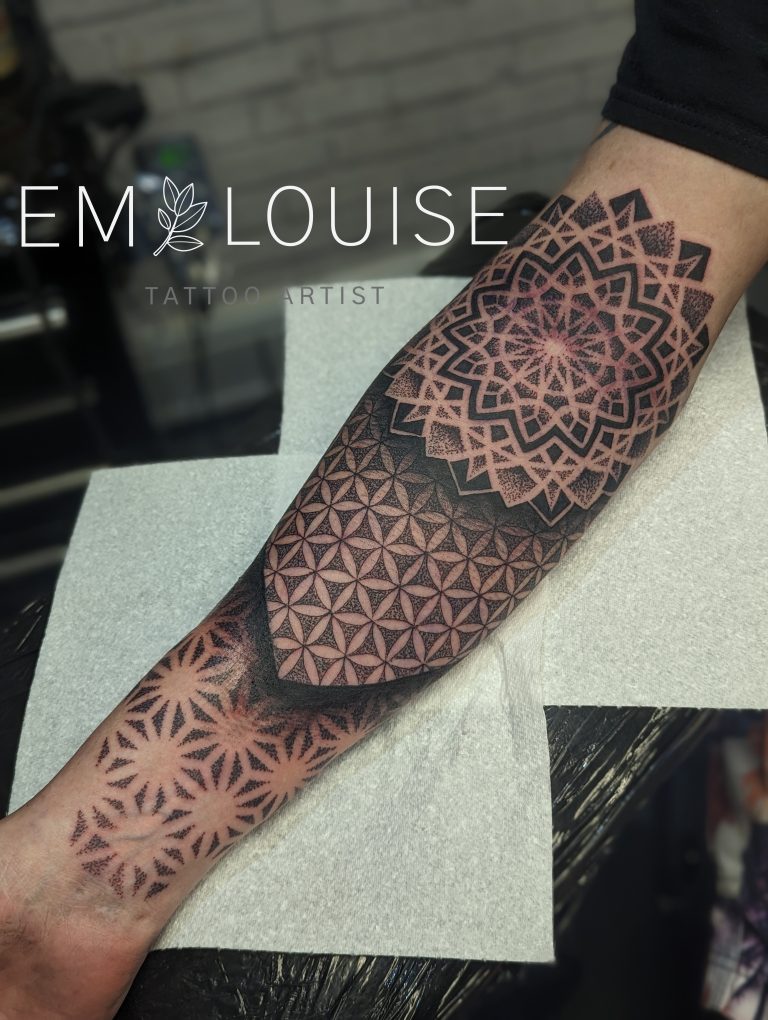 Linework tattoo by Em Louise