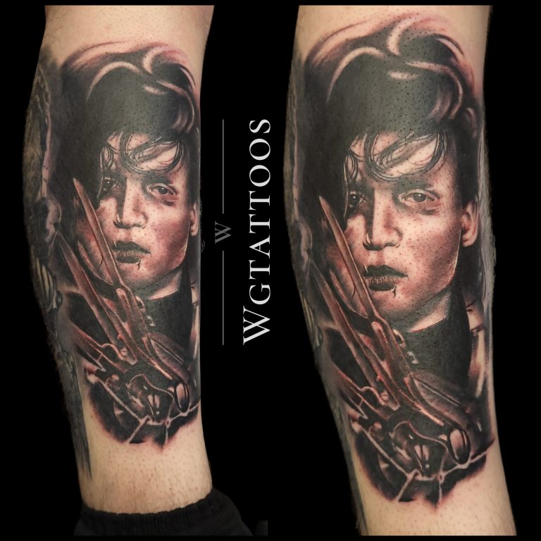 Black and grey tattoo by Wayne Goodwin