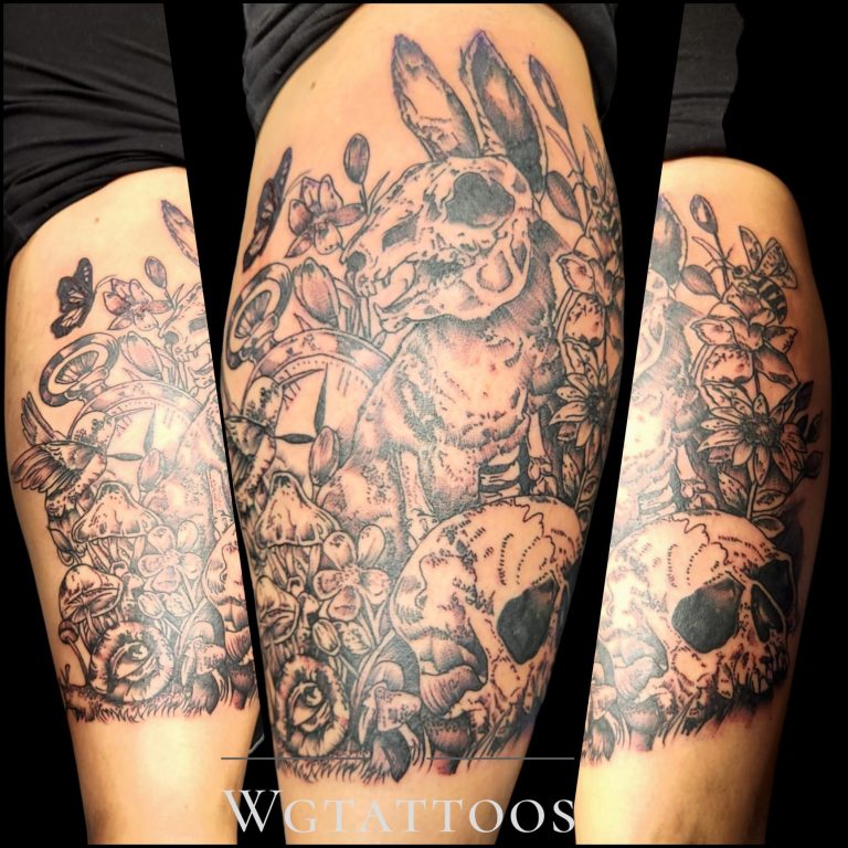 Linework tattoo by Wayne Goodwin