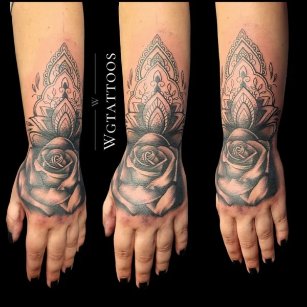 Linework tattoo by Wayne Goodwin