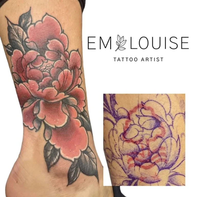 Cover-up tattoo by Em Louise