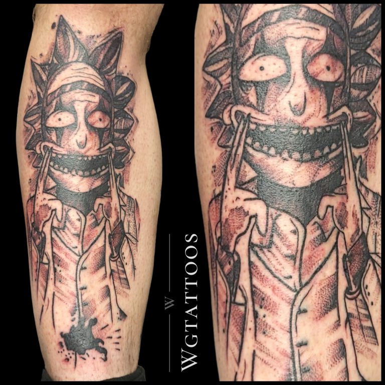 Black and grey tattoo by Wayne Goodwin