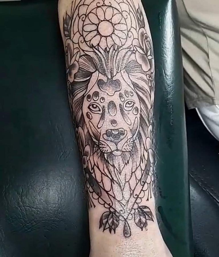 Black and grey tattoo by Leah Lillian