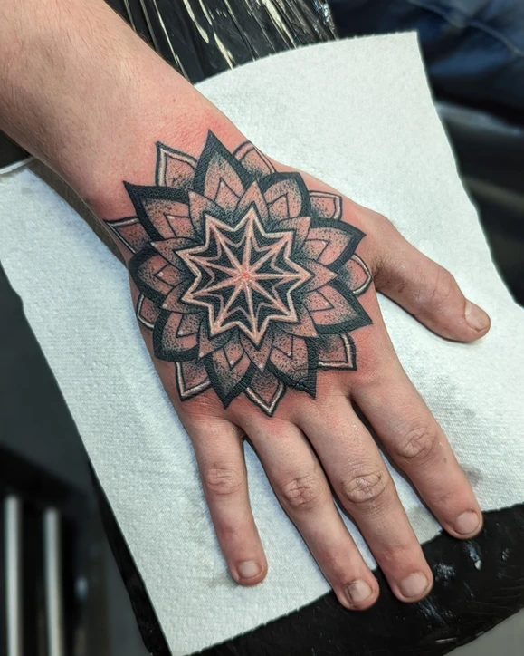 Linework tattoo by Em Louise