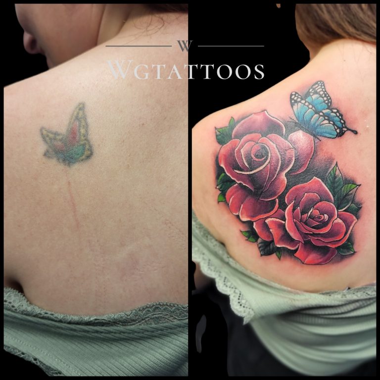 Cover-up tattoo by Wayne Goodwin