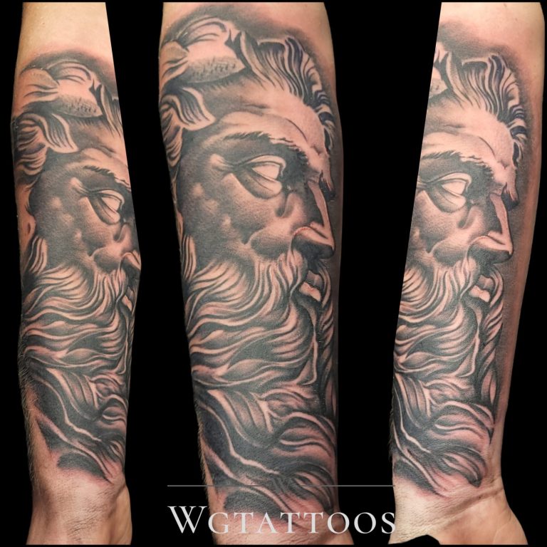 Black and grey tattoo by Wayne Goodwin