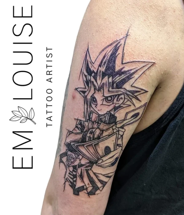 Black and grey tattoo by Em Louise