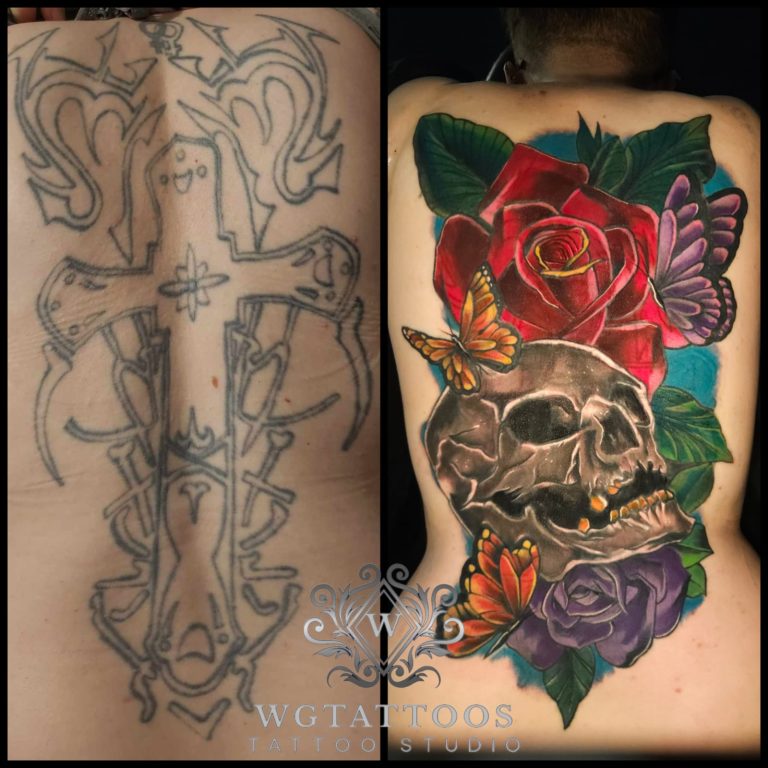 Cover-up tattoo by Wayne Goodwin