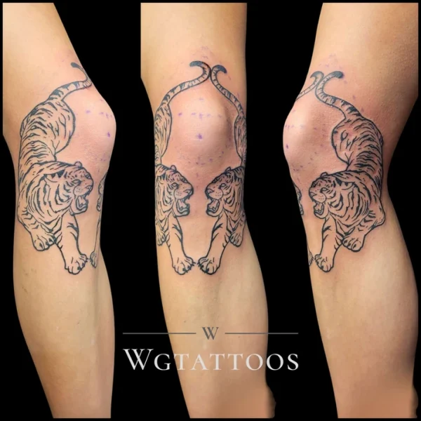 Linework tattoo by Wayne Goodwin