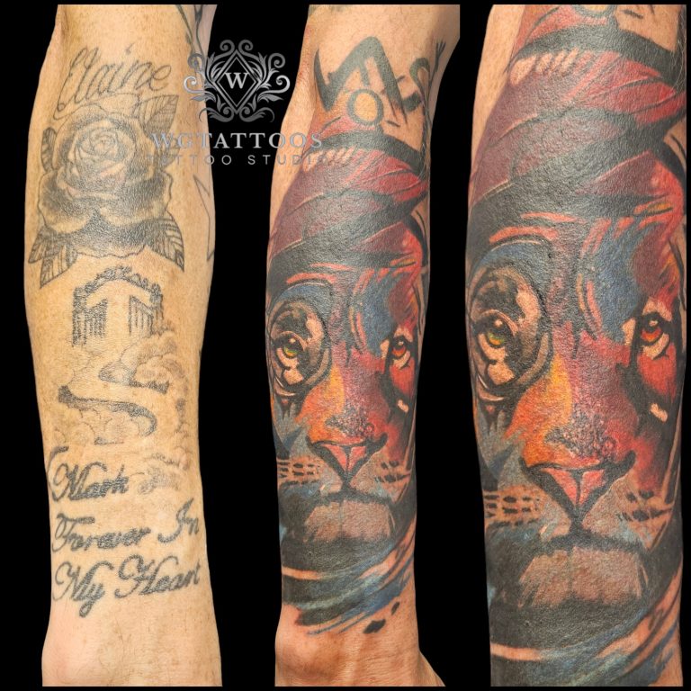 Cover-up tattoo by Wayne Goodwin