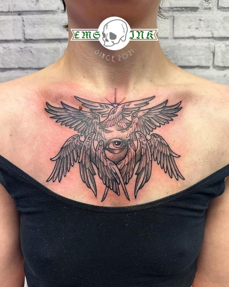 Black and grey tattoo by Em Louise