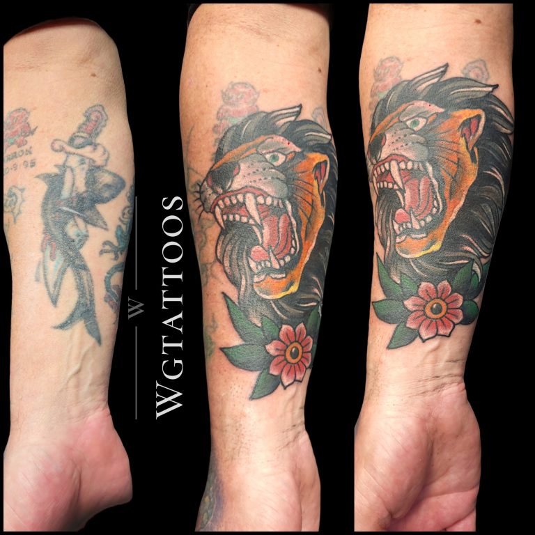 Cover-up tattoo by Wayne Goodwin