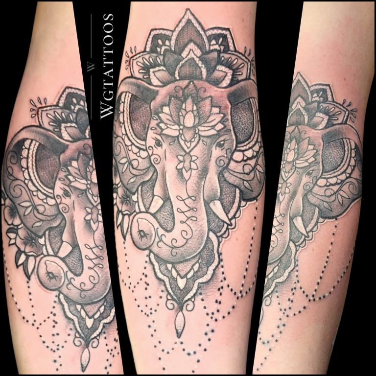 Linework tattoo by Wayne Goodwin